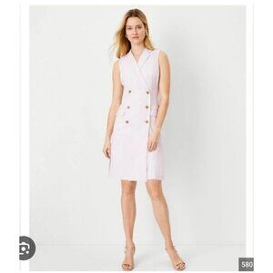 Ann Taylor Blazer Dress Womens 18 Double Breasted Sleeveless Long Vest Work